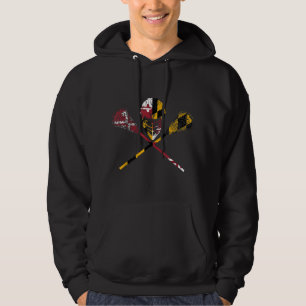Maryland Flagga Lacrosse Boys Manarna Women's Coll Hoodie