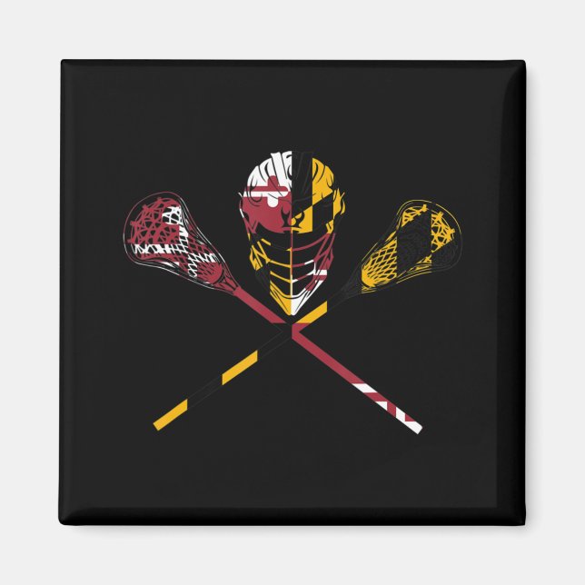 Maryland Flagga Lacrosse Boys Manarna Women's Coll Magnet (Framsidan)