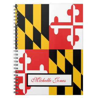 Maryland Flagga Lägg till namnet Homeschool Anteckningsbok