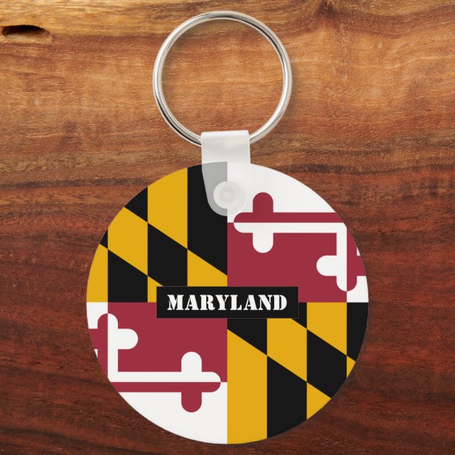 Maryland Flagga & Maryland helgdag, patrioter/spor Nyckelring (Framsida)