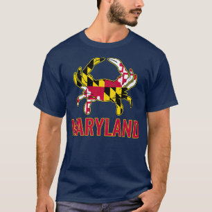 Maryland Flagga Maryland State Crab Flagga T Shirt