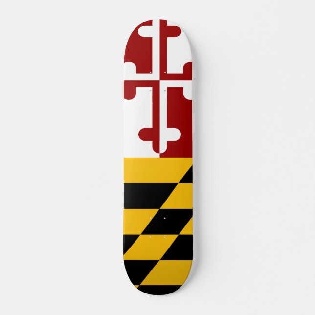 Maryland flagga mini skateboard bräda 18,5 cm (Framsida)