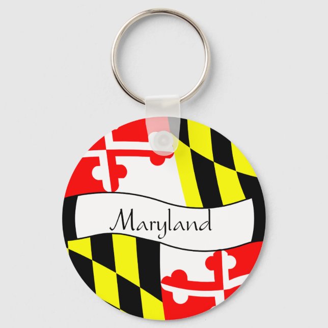 Maryland - FLAGGA - Namn Nyckelring (Framsida)