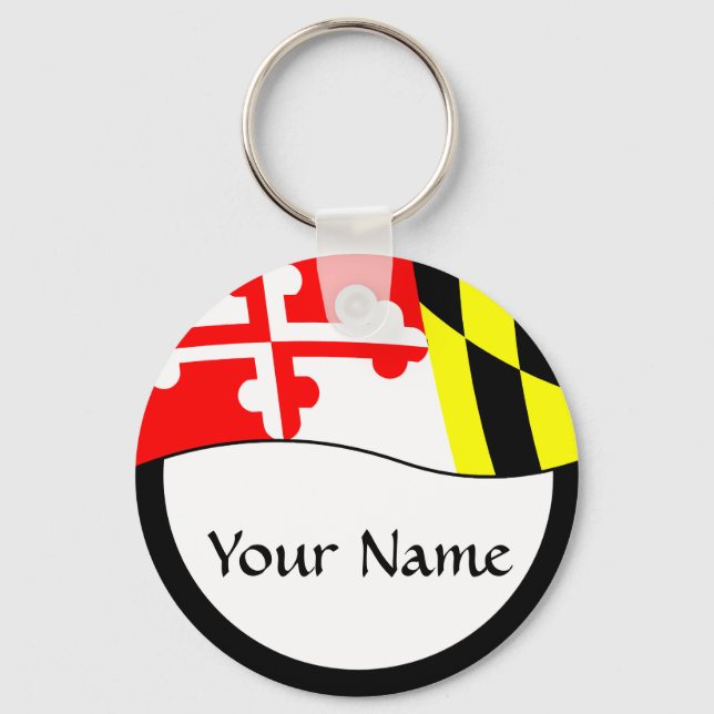Maryland - FLAGGA - Namn Nyckelring (Framsida)