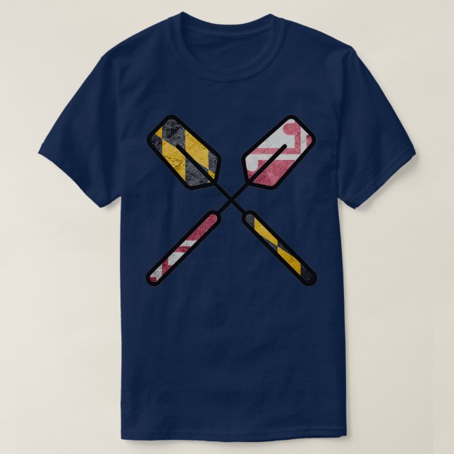 Maryland Flagga Oars T Shirt (Design framsida)