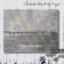 Maryland Flagga och Chesapeake Bay Bridge Puzzle