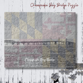 Maryland Flagga och Chesapeake Bay Bridge Puzzle Pussel