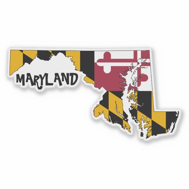 Maryland Flagga och tillstånd Klistermärken (Framsida)