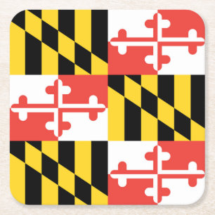 Maryland Flagga Papper Underlägg Kvadrat