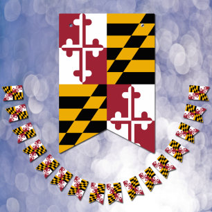 Maryland Flagga, Party, buntbaner/Bröllop Vimplar