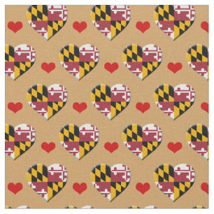 Maryland Flagga & Red Heart mode Fabric / USA Tyg