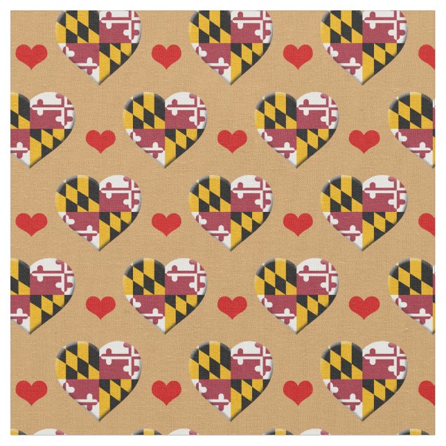 Maryland Flagga & Red Heart mode Fabric / USA Tyg (Närbild)