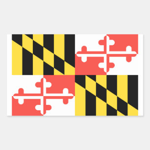 Maryland Flagga Rektangulärt Klistermärke