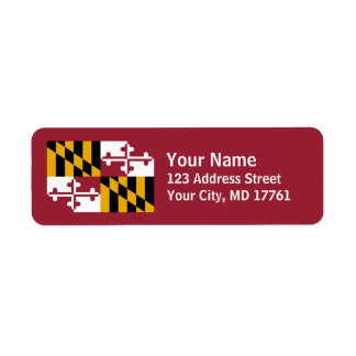 Maryland Flagga Returetiketters Red Returadress Etikett