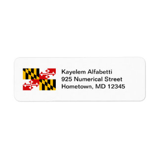 Maryland Flagga Return-adressetikett Returadress Etikett