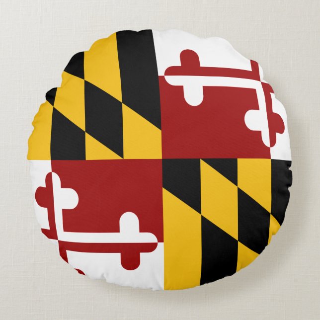 Maryland flagga rund kudde (Framsidan)