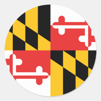 Maryland Flagga Runt Klistermärke