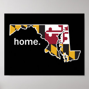 Maryland Flagga/State-hemmet poster - svart