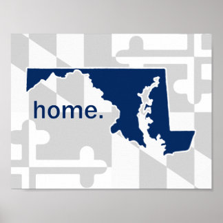 Maryland Flagga/State pop of färg - marinblått Poster