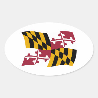 Maryland Flagga Sticker Ovalt Klistermärke