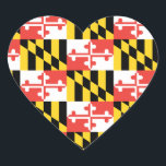 Maryland Flagga Stickers Hjärtformat Klistermärke<br><div class="desc">Maryland flagga-klistermärken!</div>