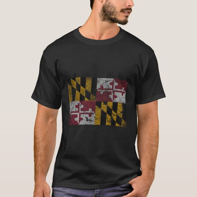 Maryland Flagga T Shirt (Framsida)