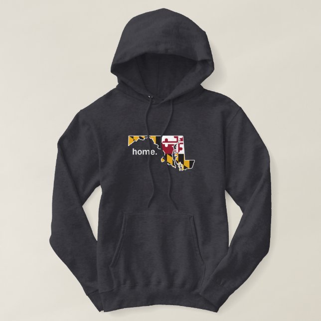 Maryland flagga, tröskel tröja med luva (Design framsida)