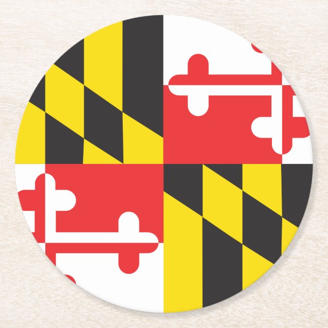 Maryland, Flagga Underlägg Papper Rund (Framsidan)