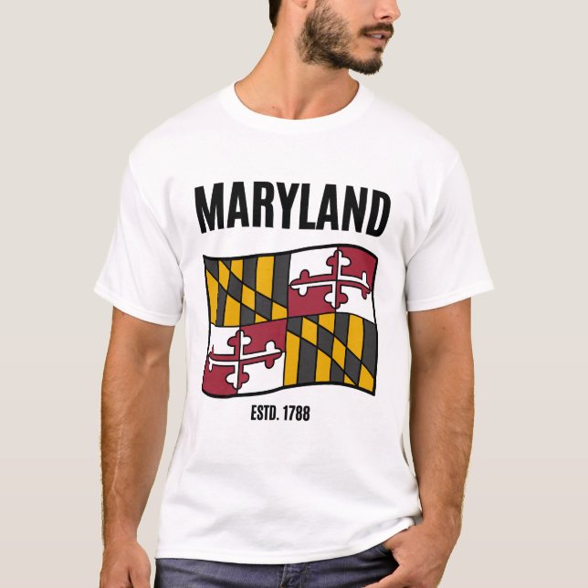 Maryland flagga USA T Shirt (Framsida)