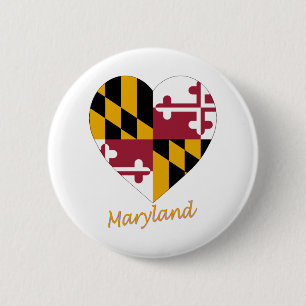 Maryland flaggahjärta knapp