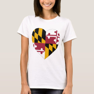 Maryland flaggahjärta tee