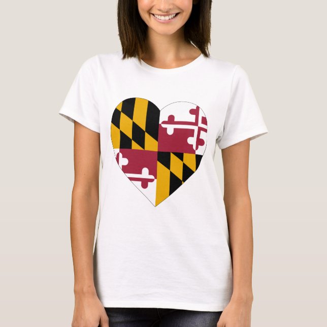 Maryland flaggahjärta tee (Framsida)