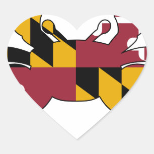 Maryland flaggakrabba hjärtformat klistermärke