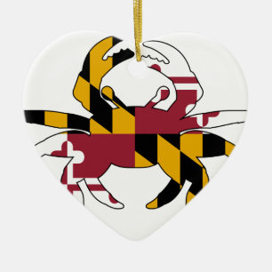 Maryland flaggakrabba julgransprydnad keramik