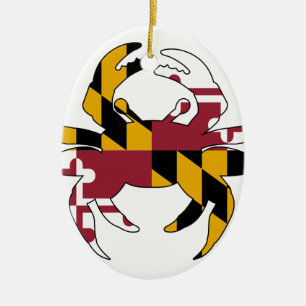 Maryland flaggakrabba julgransprydnad keramik