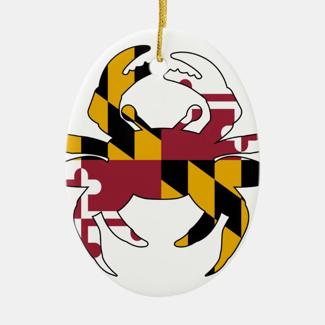 Maryland flaggakrabba julgransprydnad keramik (Framsidan)