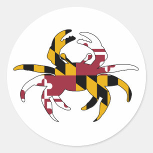 Maryland flaggakrabba runt klistermärke