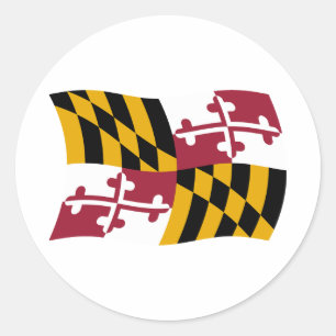 Maryland Flaggdekal Runt Klistermärke