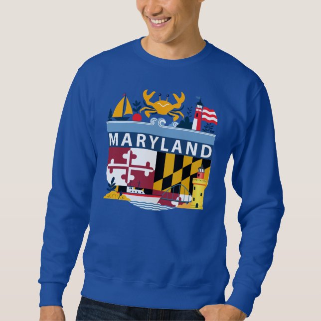 Maryland, Förenta staterna Lång Ärmad Tröja (Framsida)