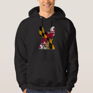 Maryland Fransk Bulldog Statlig flagga Patriotic H Hoodie