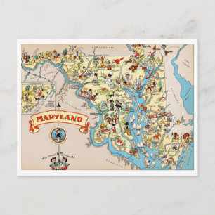 Maryland Funny Vintage Karta Vykort