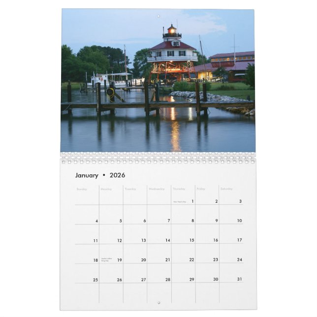 Maryland fyrar kalender (Jan 2026)