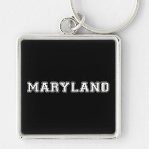 Maryland Fyrkantig Silverfärgad Nyckelring