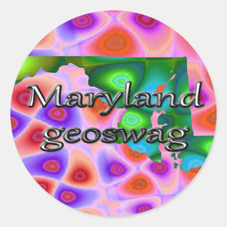 Maryland Geocaching Supplies Stickers Geoswag Runt Klistermärke
