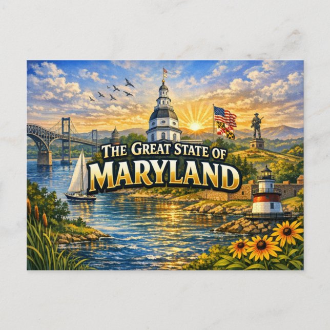  Maryland Greetings Postcard  Vykort (Framsida)