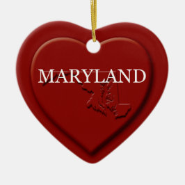 Maryland Heart Karta jul Ornamet Julgransprydnad Keramik