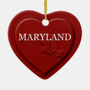 Maryland Heart Karta jul Ornamet Julgransprydnad Keramik
