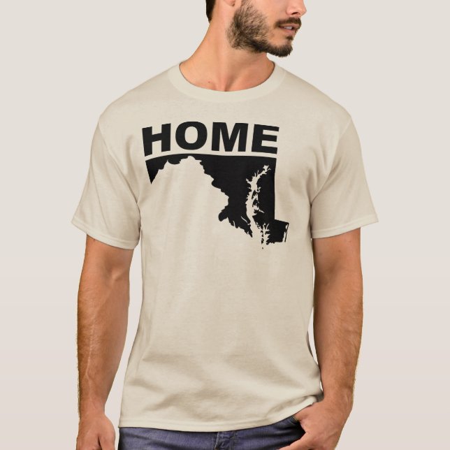 Maryland Hemifrån Från Stat T-Shirt Tees (Framsida)