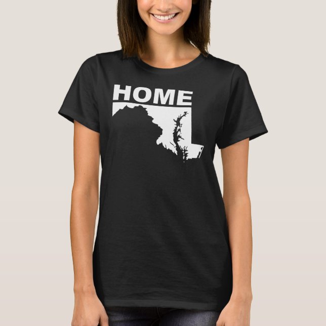 Maryland Hemifrån Från Stat T-Shirt Tees (Framsida)
