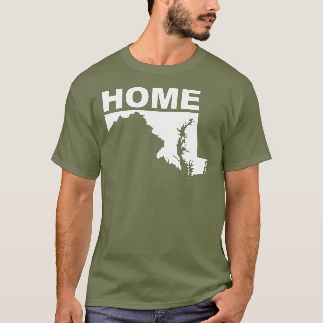 Maryland Hemma Borta Från Stat T-Shirt Tröjor (Framsida)